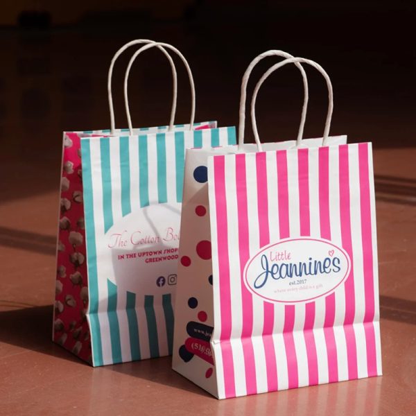 Custom Shopping Kraft Paper Bags Packaging Gift Food Take Away Paper Bag