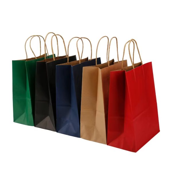 Customized Eco-Friendly Kraft Paper Bags for Takeaway Food Packaging