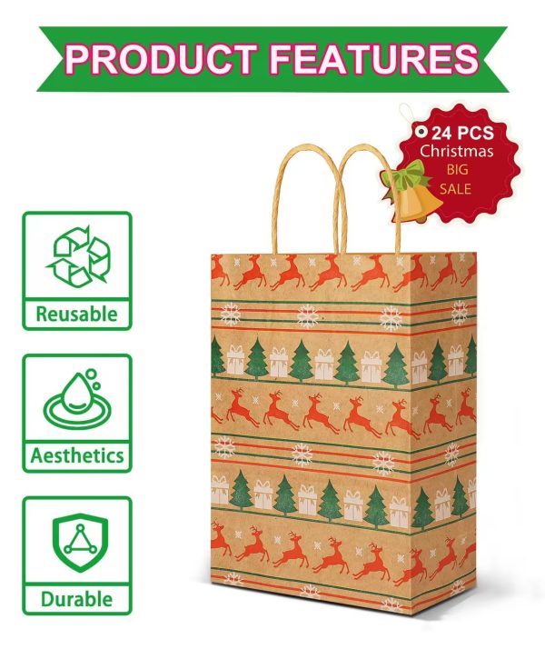 Wholesale Christmas Packaging Recyclable Brown Kraft Paper Bag