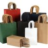 Gift Wrapping Takeaway Food Packaging Kraft Paper Bag With Handle