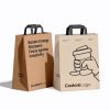 Customized White Kraft Gift Paper Shopping Bag with Flat Handles