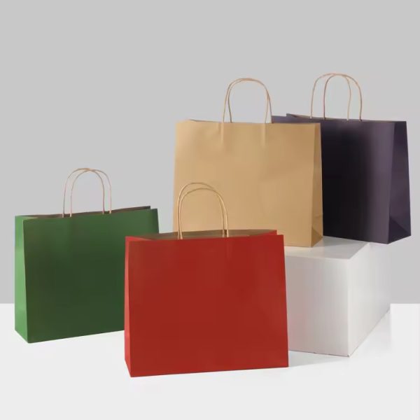 Manufacturer Wholesale Takeaway Biodegradable Shopping Kraft Paper Bags