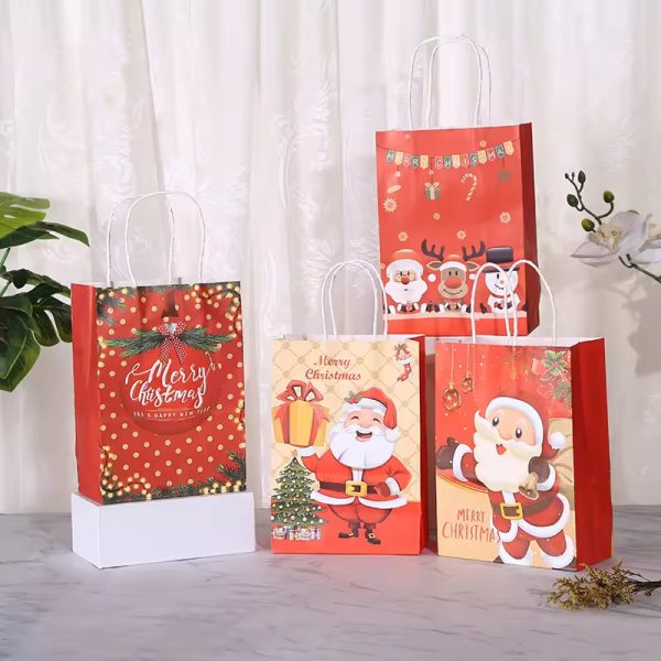 Reusable Special Delivery Christmas Bags Kraft Shopping Paper Bags