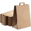 Customize Printed Brown Kraft Paper Bag With Flat Handles