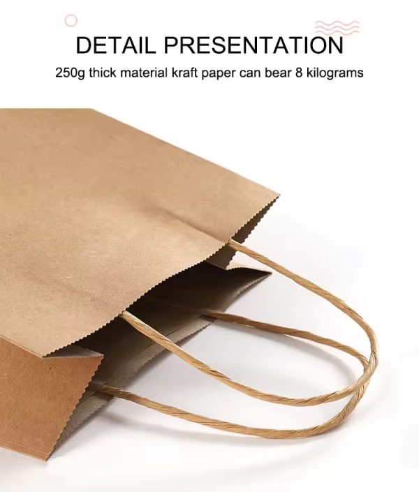 Manufacturer Wholesale Takeaway Biodegradable Shopping Kraft Paper Bags
