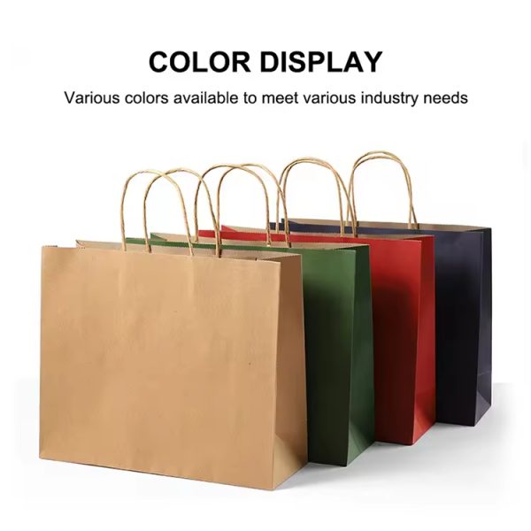 Manufacturer Wholesale Takeaway Biodegradable Shopping Kraft Paper Bags