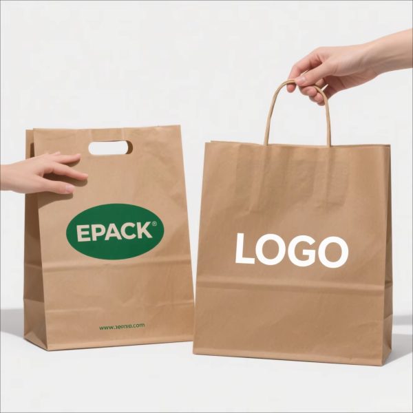 Digital Printing Take Away Paper Kraft Bag for Custom Packaging Bags