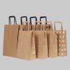 Bulk Custom Recycled Brown Kraft Paper Bag for Coffee Pizzas Snack