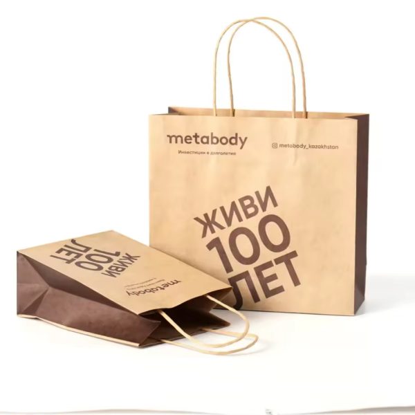 Personalized paper bag supplier Gift Biodegradable brown kraft bags