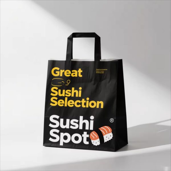 Digital Printing Take Away Paper Kraft Bag for Custom Packaging Bags