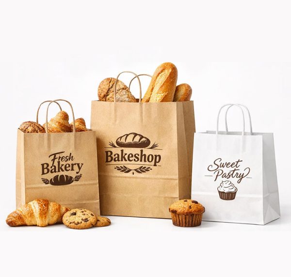 Factory Supply Eco-Friendly Kraft Paper Twisted Handle Shopping Carrier Bag with Custom Logo Printed