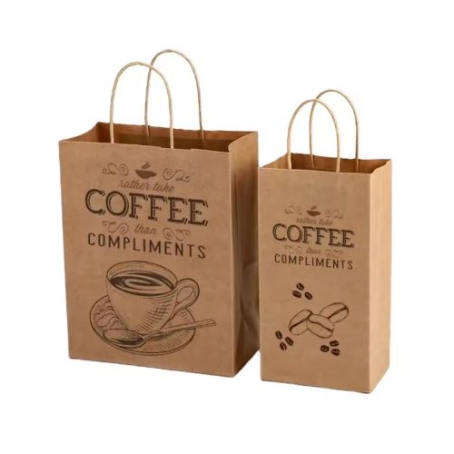 Eco-Friendly Kraft Paper Bags Custom Logo Printing Bulk Wholesale