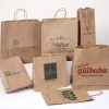 Custom Logo Kraft Paper Takeout Bags Food Packaging Printed Bags with Handles