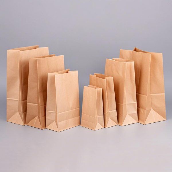 Customized Takeaway Lunch Food Packing Bread SOS Kraft Paper Bag Without Handle