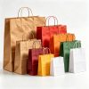 Customized Recyclable Food Packing Bag Coffee Shop Kraft Shopping Paper Bags With Handle