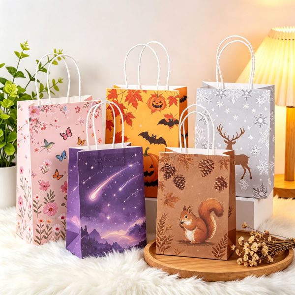 Eco-friendly Brown White Kraft Paper Bag for Take Away Paper Packaging with Customized Printing