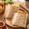 Custom LOGO Oil Proof Paper Bread Cookie Burger Croissant V Paper Bags for Bakery Shop
