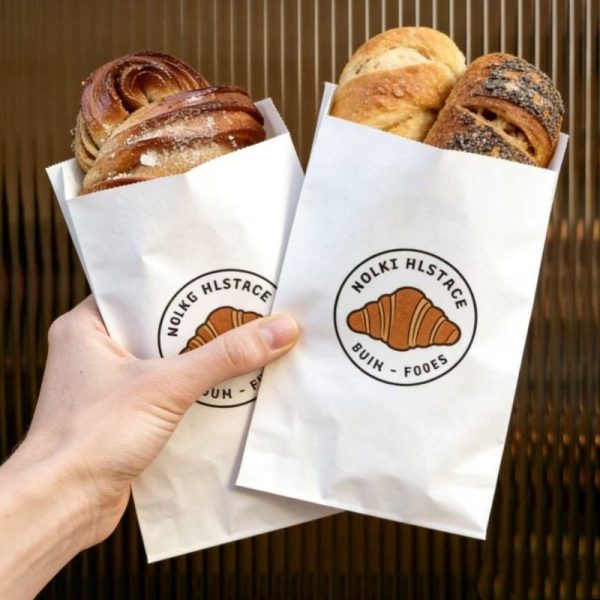 Factory Greaseproof Customized Printing Food Grade Disposable Take Away Sharp Bottom Paper Bag