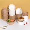 Wholesale Round Kraft Paper Disposable Food Grade Salad Bowls