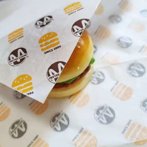 Eco Grease Proof Food Wrapper Burger Baking Paper Wrap with Custom Printing