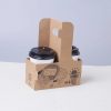 Factory Custom Size Disposable Food Drink Delivery Paper Cardboard Coffee Cup Carrier