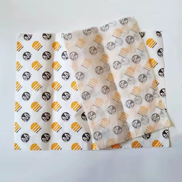 Custom Fast Food burger Packaging Paper Greaseproof Sandwich Waxed Paper