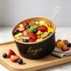 Kraft Paper Salad Bowl PP Lid Food Grade 500_750_1000ml Capacities