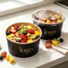 Wholesale Food Takeout Container Disposable Kraft Paper Salad Bowl with Lid