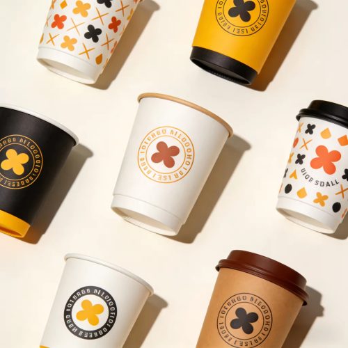 Custom Eco-Friendly Double-Layer Paper Cups Takeaway Hot Coffee Cups