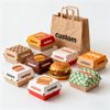 Custom Square Burger Box Fried Chicken Burger Takeaway Food Packaging Box