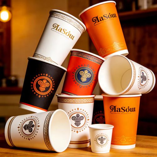 Wholesale Coffee Cup 8oz 12oz 16oz Disposable Recyclable Hot Drink Cups