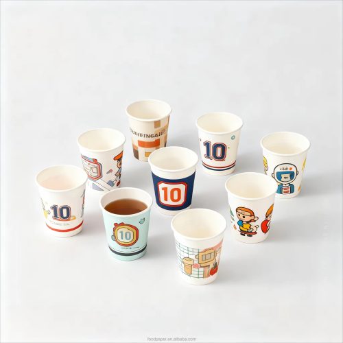Disposable Single Wall Paper Coffee Cup 8oz-16oz Customized Logo Coffee Cups