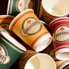 Wholesale Cafe Takeout 4-22oz Cups Custom Design logo Sizes Coffee Paper Cups