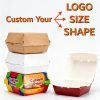 Custom Square Burger Box Fried Chicken Burger Takeaway Food Packaging Box