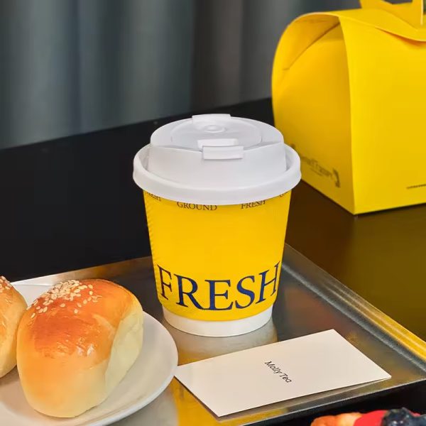 Custom Design 8oz 12oz 16oz Disposable Paper Cup with Lids for Coffee Shop