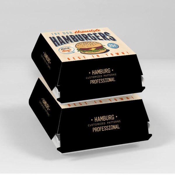 Wholesale Disposable fried Chicken Burger Box to Go Fast Food Hamburger Box