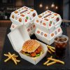 Takeaway Fast Food Burger Box Packaging White Cardboard Food Packaging Burger Box