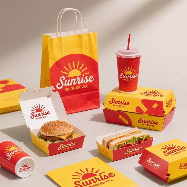 Biodegradable Takeaway Paper Packaging Customized Burger Box