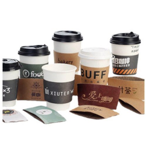 Disposable Coffee Cup Sleeves with Logo Color & Size Custom