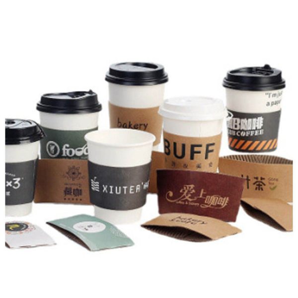 Disposable Coffee Cup Sleeves with Logo Color & Size Custom
