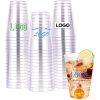 Wholesale Custom Logo 98mm Clear Disposable PET Cups Cold Drink Cups