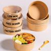 Factory Direct Supply Custom Print Takeout Food Lunch Salad Paper Bowls