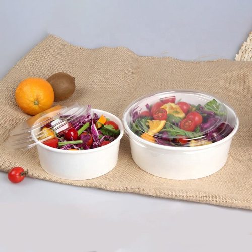 Custom Printing White Kraft Bowl Eco Friendly Disposable Salad Bowl