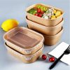 Customized Disposable Rectangular Paper Bowls for Restaurant Food Takeaway
