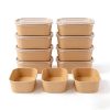 Eco-Friendly Rectangle Kraft Paper Bowls Recyclable Takeaway Packaging for Food