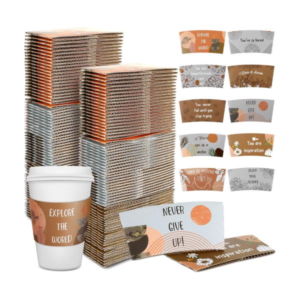 Custom Kraft Paper Coffee Cup Sleeve Single Wall TakeOut Design for Hot Drinks