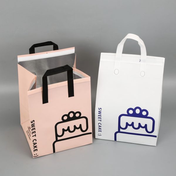 Customized Aluminum Foil Food Delivery Takeaway Insulated Non Woven Cooler Bag
