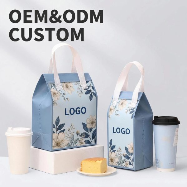 Non-Woven Fabric Food Delivery Bags with Custom Printed Insulated Takeaway Bag