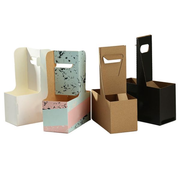 Factory Custom Size Disposable Food Drink Delivery Paper Cardboard Coffee Cup Carrier