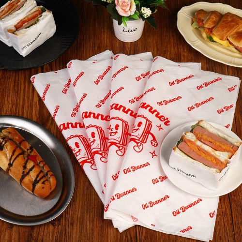 Custom Burger Kraft Paper PE-Coated Sandwich Packaging Wrapping Paper